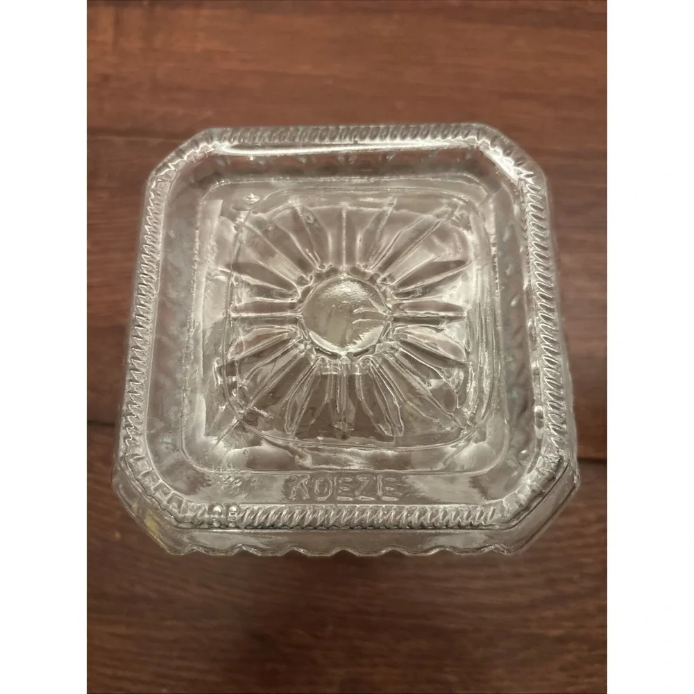 Vintage Koeze's Clear Glass Jar Apothecary Kitchen Canister Sealing Lid 7.5 Inch